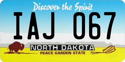 ND license plate IAJ067
