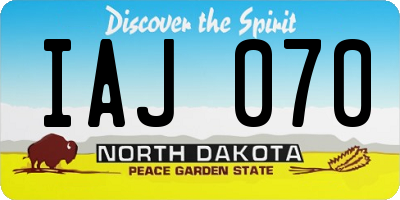 ND license plate IAJ070