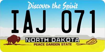 ND license plate IAJ071