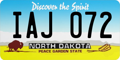 ND license plate IAJ072