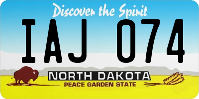 ND license plate IAJ074