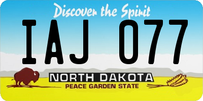 ND license plate IAJ077