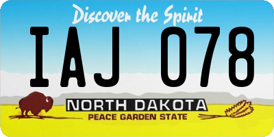 ND license plate IAJ078