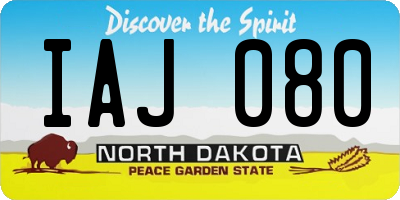 ND license plate IAJ080