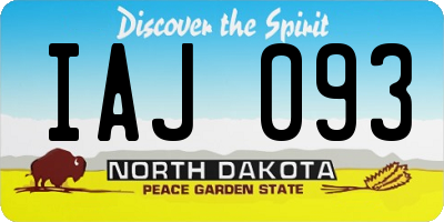 ND license plate IAJ093