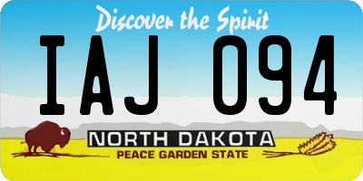 ND license plate IAJ094