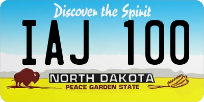 ND license plate IAJ100