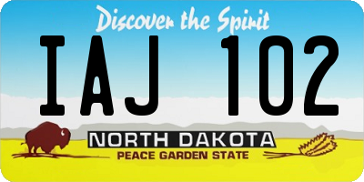 ND license plate IAJ102