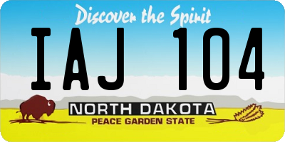 ND license plate IAJ104
