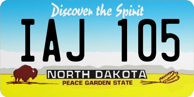 ND license plate IAJ105