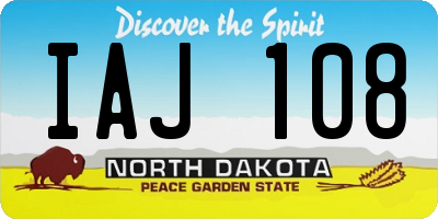 ND license plate IAJ108