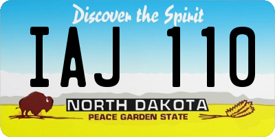 ND license plate IAJ110