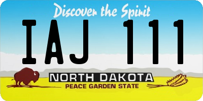 ND license plate IAJ111
