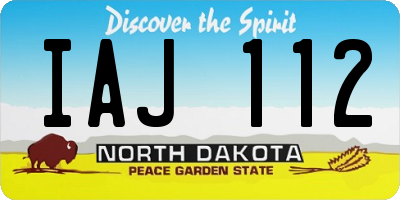 ND license plate IAJ112
