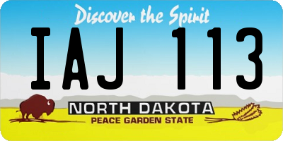 ND license plate IAJ113