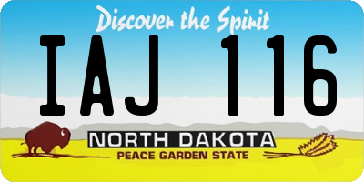 ND license plate IAJ116