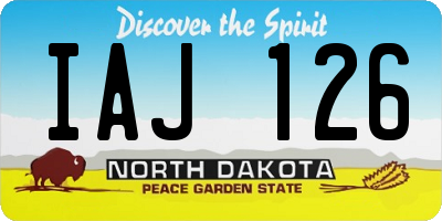ND license plate IAJ126