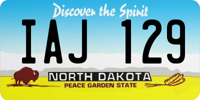 ND license plate IAJ129