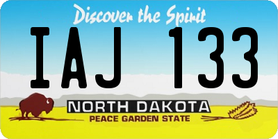 ND license plate IAJ133