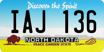 ND license plate IAJ136