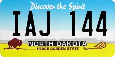 ND license plate IAJ144