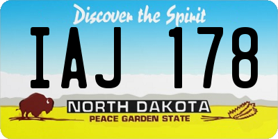 ND license plate IAJ178