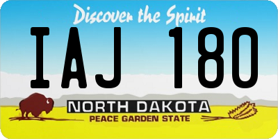 ND license plate IAJ180