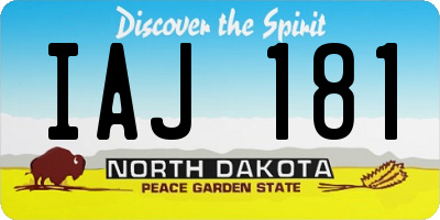 ND license plate IAJ181