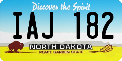 ND license plate IAJ182