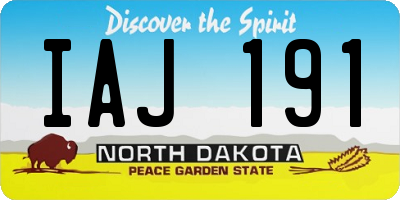 ND license plate IAJ191