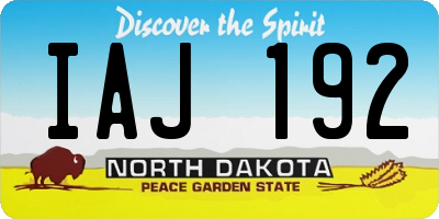 ND license plate IAJ192