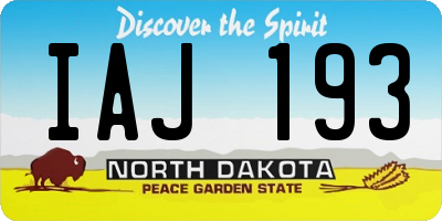 ND license plate IAJ193