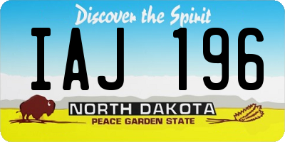 ND license plate IAJ196