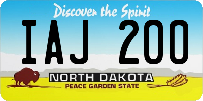 ND license plate IAJ200