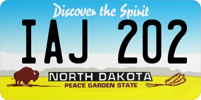 ND license plate IAJ202