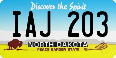 ND license plate IAJ203