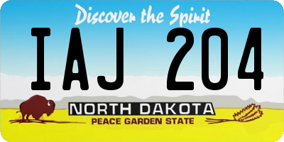 ND license plate IAJ204