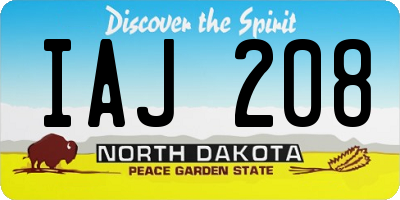 ND license plate IAJ208