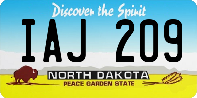 ND license plate IAJ209