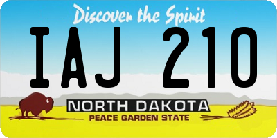 ND license plate IAJ210