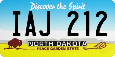 ND license plate IAJ212