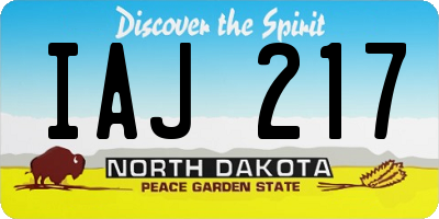 ND license plate IAJ217