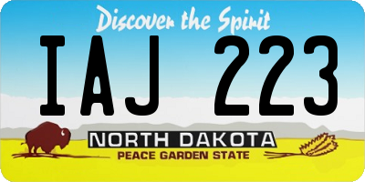 ND license plate IAJ223
