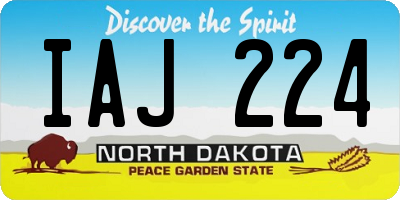 ND license plate IAJ224