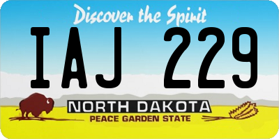 ND license plate IAJ229