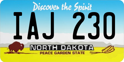 ND license plate IAJ230