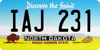 ND license plate IAJ231