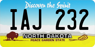 ND license plate IAJ232