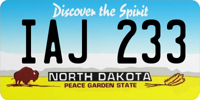 ND license plate IAJ233