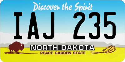 ND license plate IAJ235